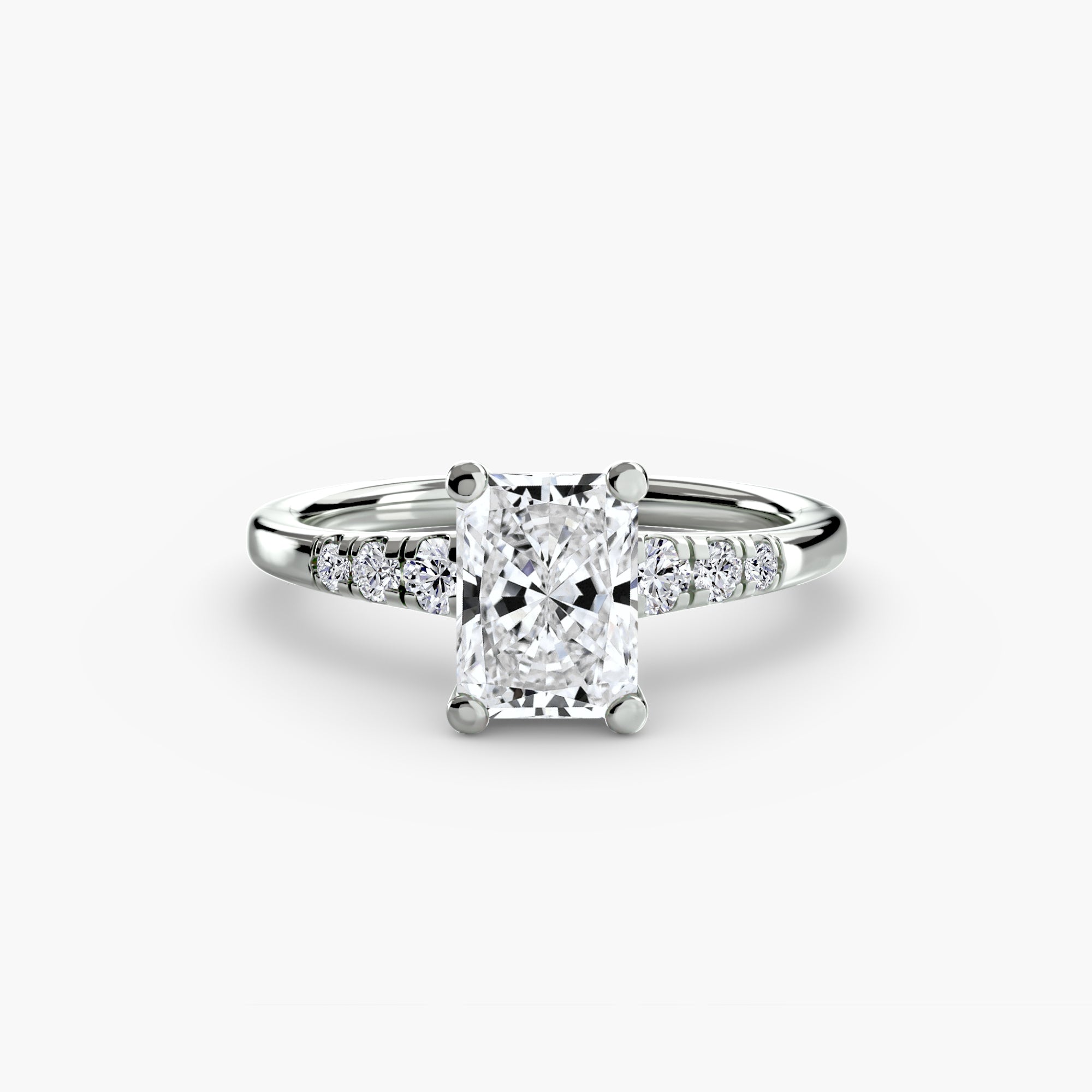 Solitaire with Shoulder Accents